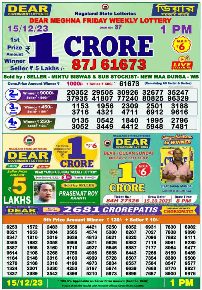 Lotto numbers for the 15th of deals december