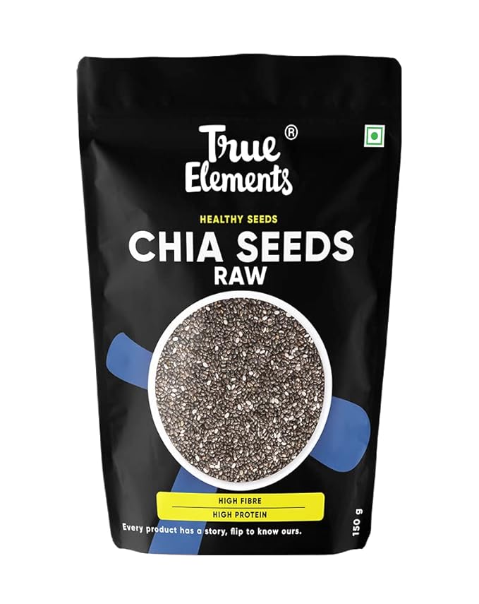 True Elements Chia Seeds 150g - Non-GMO and Fibre Rich Seeds 