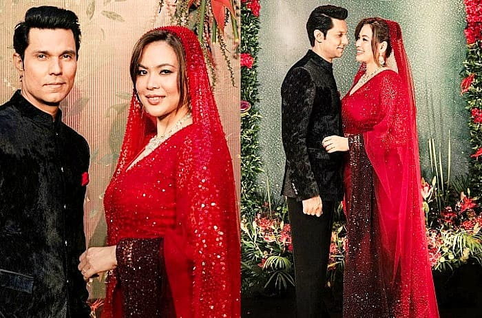 Randeep Hooda's Wife Lin Laishram's Gorgeous Red Reception Saree Comes With Eye-Popping Price Tag - See Pics