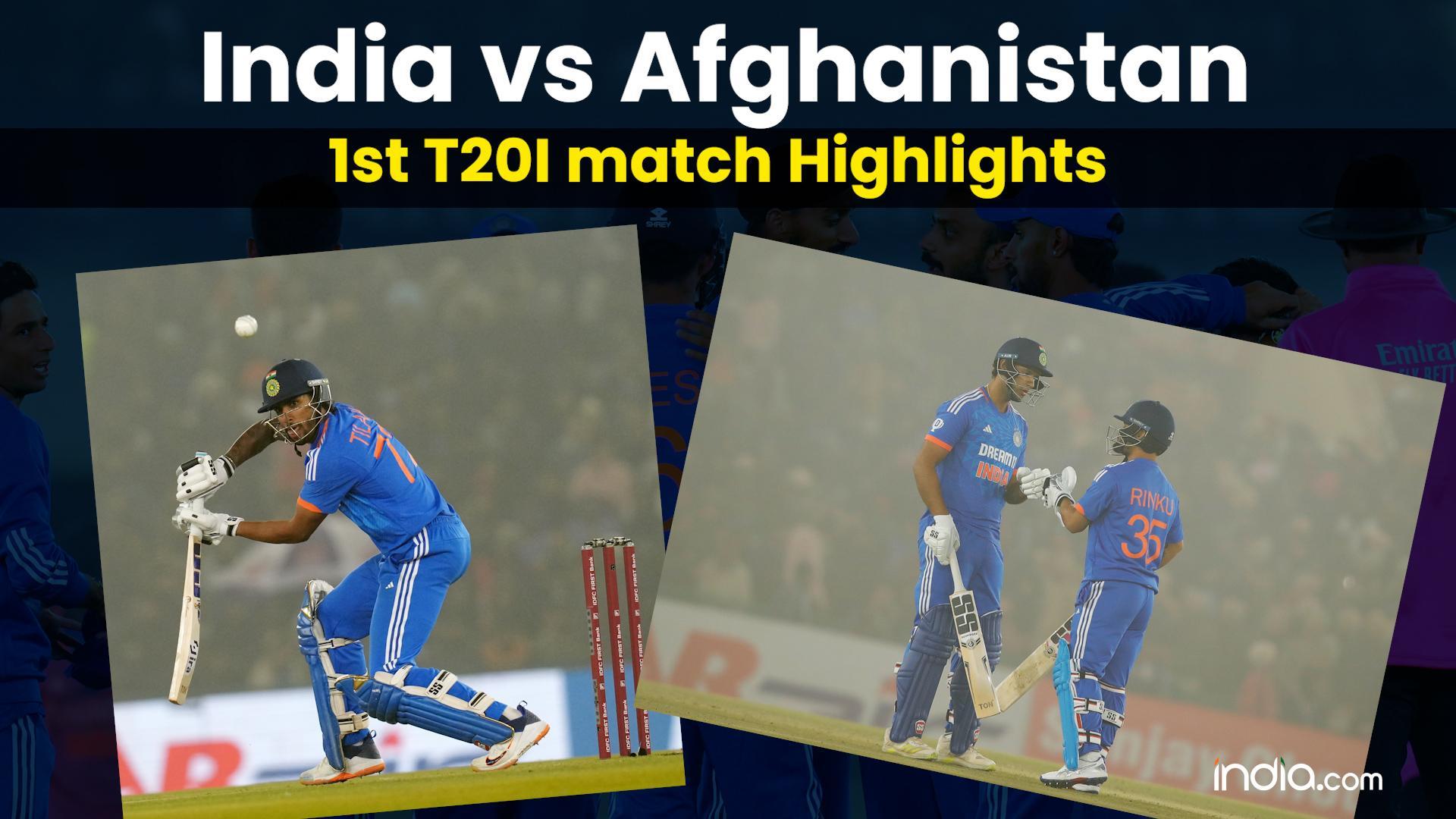 India vs Afghanistan 1st T20I, Mohali Match Highlights Ind vs Afg