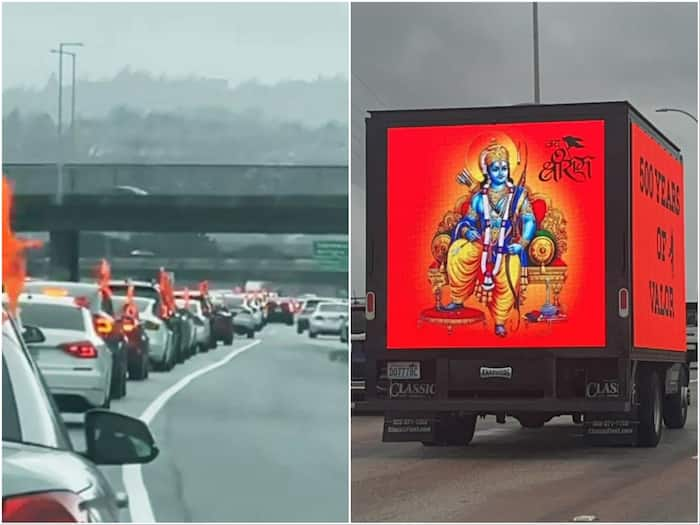 Ram Mandir 'Pran Pratishtha': Stunning Car Rally, Tesla Light Show Enchants California's Bay Area | WATCH