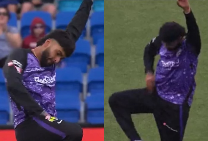 BBL 2023-24: India’s Nikhil Chaudhary Pulls Off Sidhu Moosewala Celebration During Hobart Hurricanes vs Sydney Thunder Match