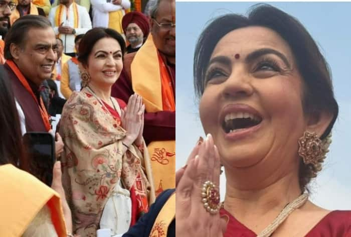 Nita Ambani's Red Patola Saree Represents Gujarat in Ayodhya, Check Viral Video From Ram Mandir - Watch