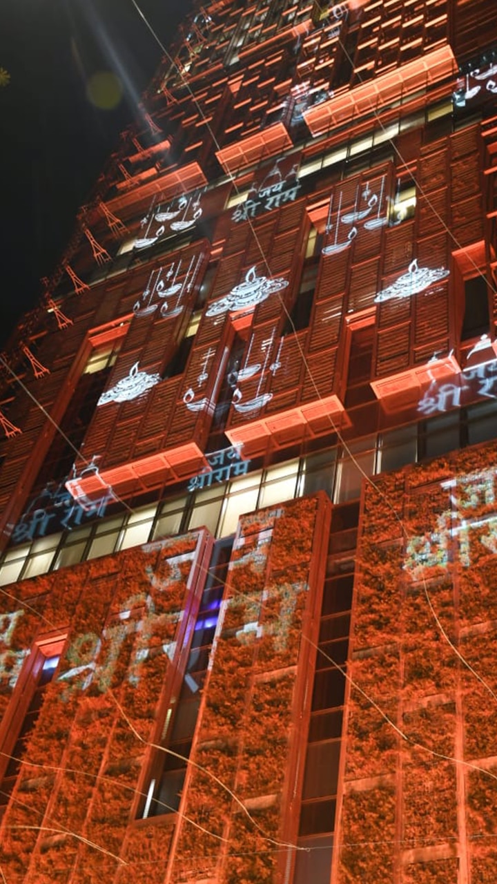 Ambanis' House Antilia Lights up With Jai Shree Ram Written All Over
