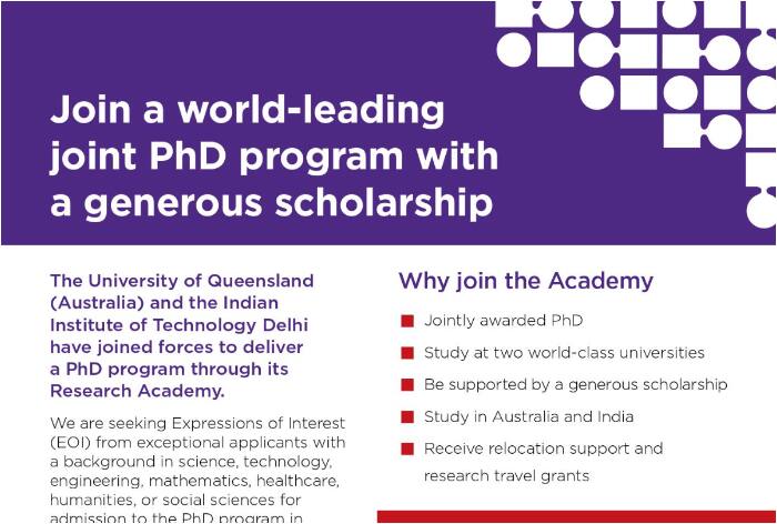 Joint PhD Program at IIT Delhi And Australian University: Registration Ends March 15; Details Inside