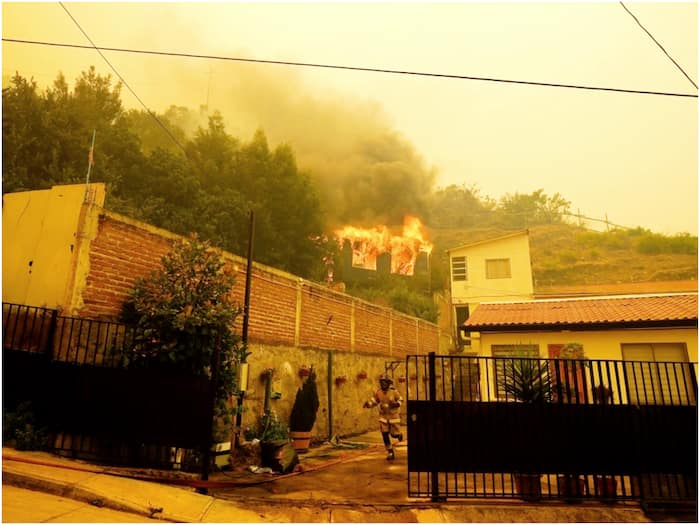 flames in Viña del Mar, Chile, on Saturday.