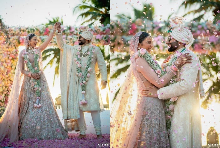 Rakul Preet Singh’s Pastel Net Floral Wedding Lehenga Encrusted With Pearls by Tarun Tahiliani is the New-Gen D-Day Outfit