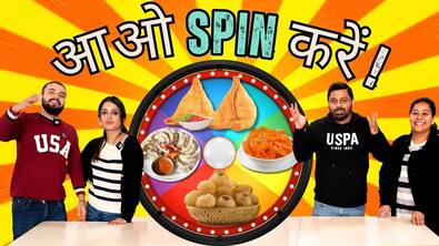 Spin the wheel FOOD challenge 30 seconds | Golgappa, Momos, Jalebi | Eating our Favourite food