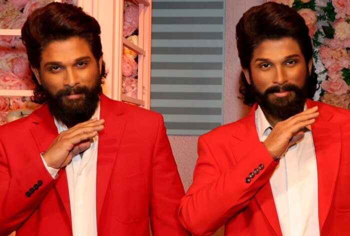 Allu Arjun Strikes Iconic Pushpa Pose With His Wax Statue at Madame ...