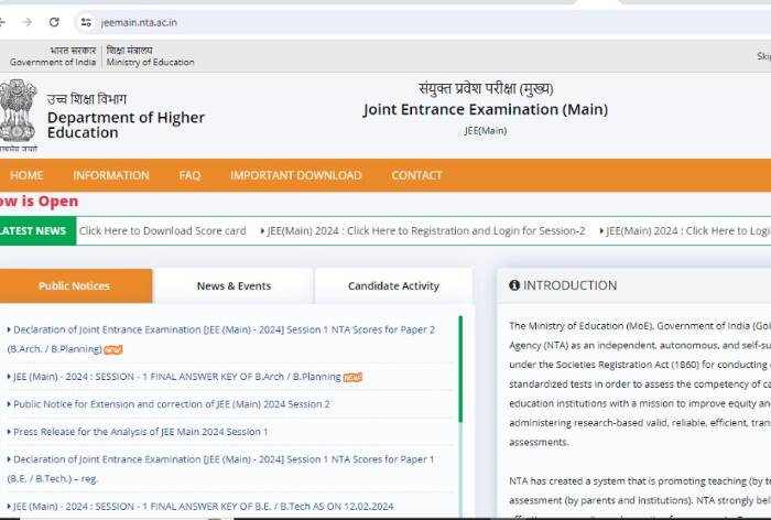 JEE Main 2024 Session 2 Exam City Intimation Slip Soon at jeemain.nta.ac.in; Download Link