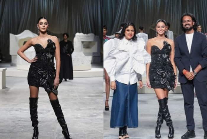 Lakme Fashion Week 2024: Ananya Panday's Glamour Peaks Left, Right And Centre in 3D Floral Black Dress And Thigh-High Boots- PICS