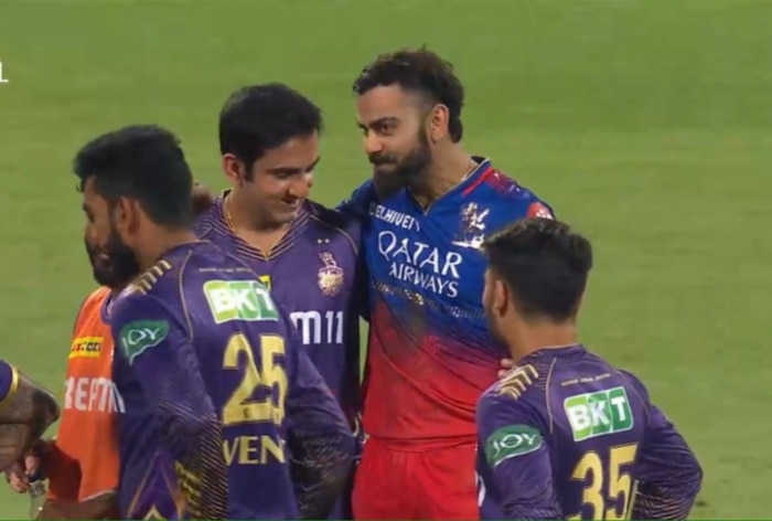 Virat Kohli Hugs Gautam Gambhir During Time-Out In RCB vs KKR IPL 2024 Clash