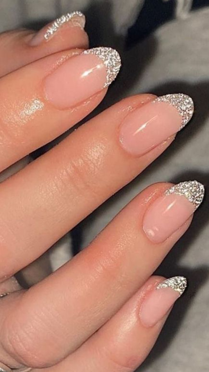 PINK BASE PEARLS Press on Nails With French Tip - Etsy