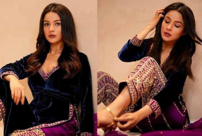 Shehnaaz Gill Wears a Rs 39K Velvet Suit to Baba Siddiqui's Iftaar Party And Wait Till You See The Pants!