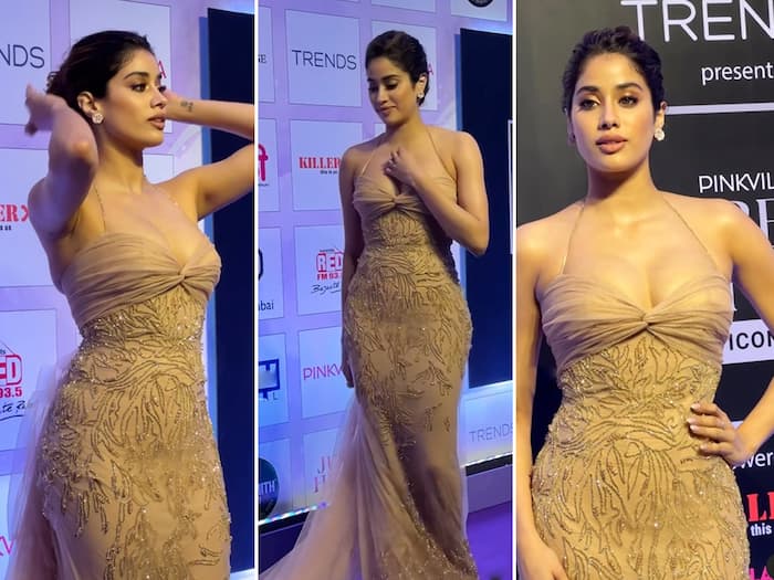 Janhvi Kapoor’s Red-Carpet Look is Out of The World in Rs 5.4 Lakh Beaded Nude Gown With Tule Trail