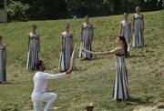 Flame For The Olympic Games Paris 2024 Lit In a Symbolic Ceremony In Ancient Olympia