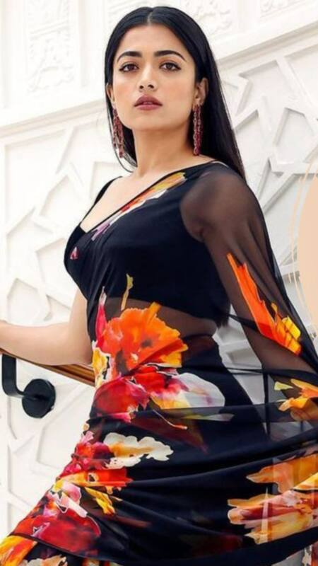 rashmika mandanna orange dress Rashmika mandanna hd images