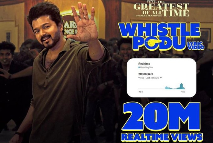 Thalapathy Vijays GOAT Song Whistle Podu Records 20 Million Realtime ...