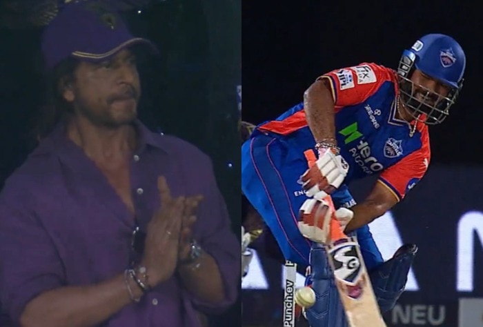 Rishabh Pants NO-Look Six Impresses Shahrukh Khan During DC vs KKR IPL 2024 Match 16 at Vizag