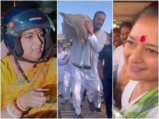 स्कूटी से निकलीं स्मृति ईरानी, पान खाने पहुंचीं सिंधिया की पत्नी, बोरियां ही उठाने लगे BJP प्रत्याशी नवीन जिंदल... दिखे ऐसे चुनावी नजारे | VIDEO