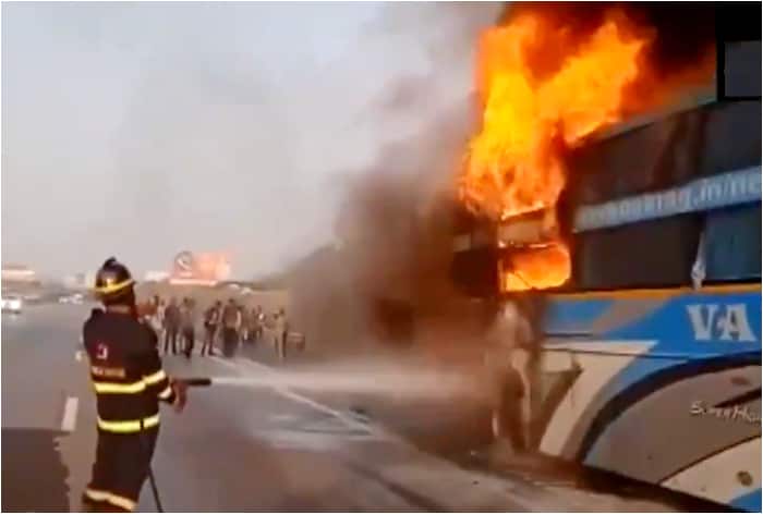 bus on fire