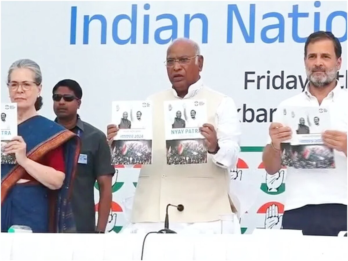 Congress Releases Manifesto For Lok Sabha Elections 2024, Paanch Nyay ...