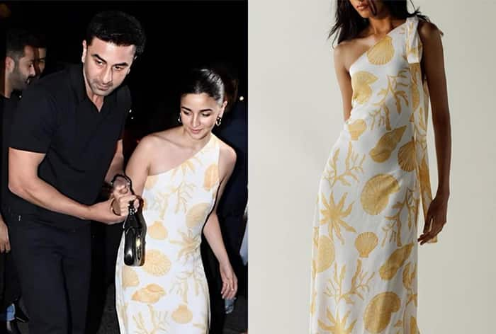 Alia Bhatt Dines Out With Ranbir Kapoor in a Yellow One-Shouldered Maxi Dress And It's Cheaper Than You Think - See Pics