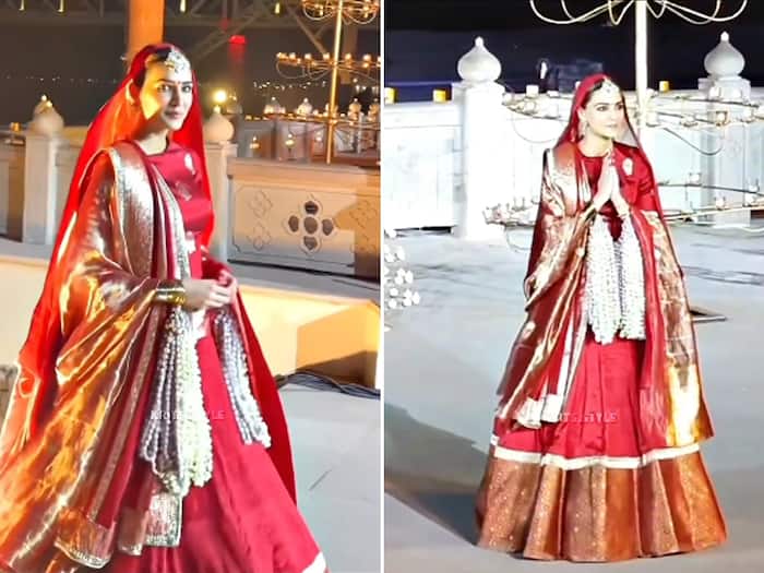 Kriti Sanon's Sindoori Red Lehenga With Silk See-Through Dupatta Can be a Perfect Fit For Your Navratri 2024 Wardrobe- See PICS