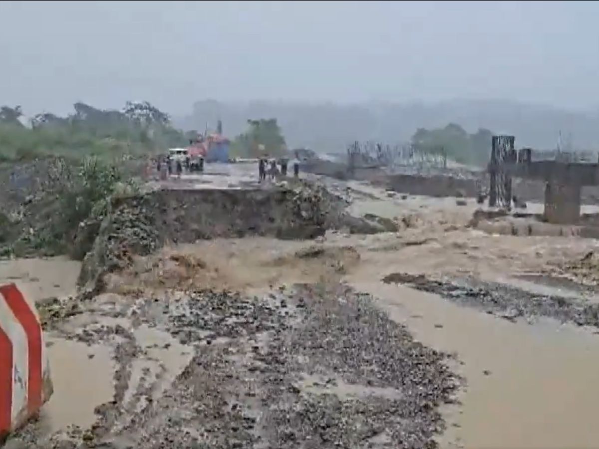 Large Portion Of Haflong-Silchar Link Road Washed Away Amid Heavy Rains, Watch Video