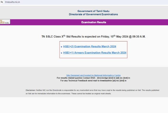 TN SSLC 10th Result 2024 LIVE: Tamil Nadu DGE TN Class 10th Result at tnresults.nic.in(Shortly); Direct Link