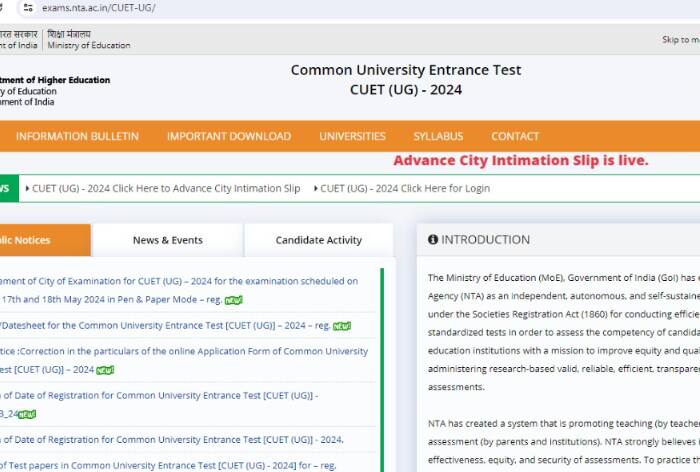 CUET UG 2024 Admit Card Date: NTA CUET Admit Card at exams.nta.ac.in(Soon); Download Link