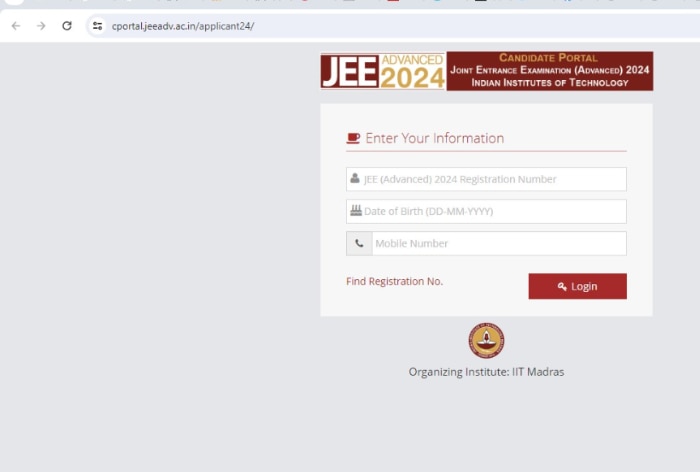 IIT JEE Advanced Candidate Response Sheet at jeeadv.ac.in(Soon); Direct Link