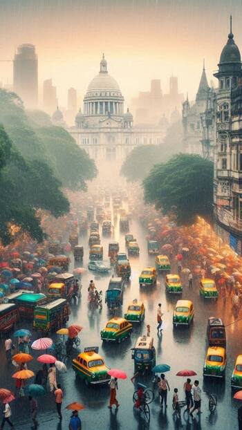 Stunning AI-Generated Photos of the Kolkata City in Heavy Rains