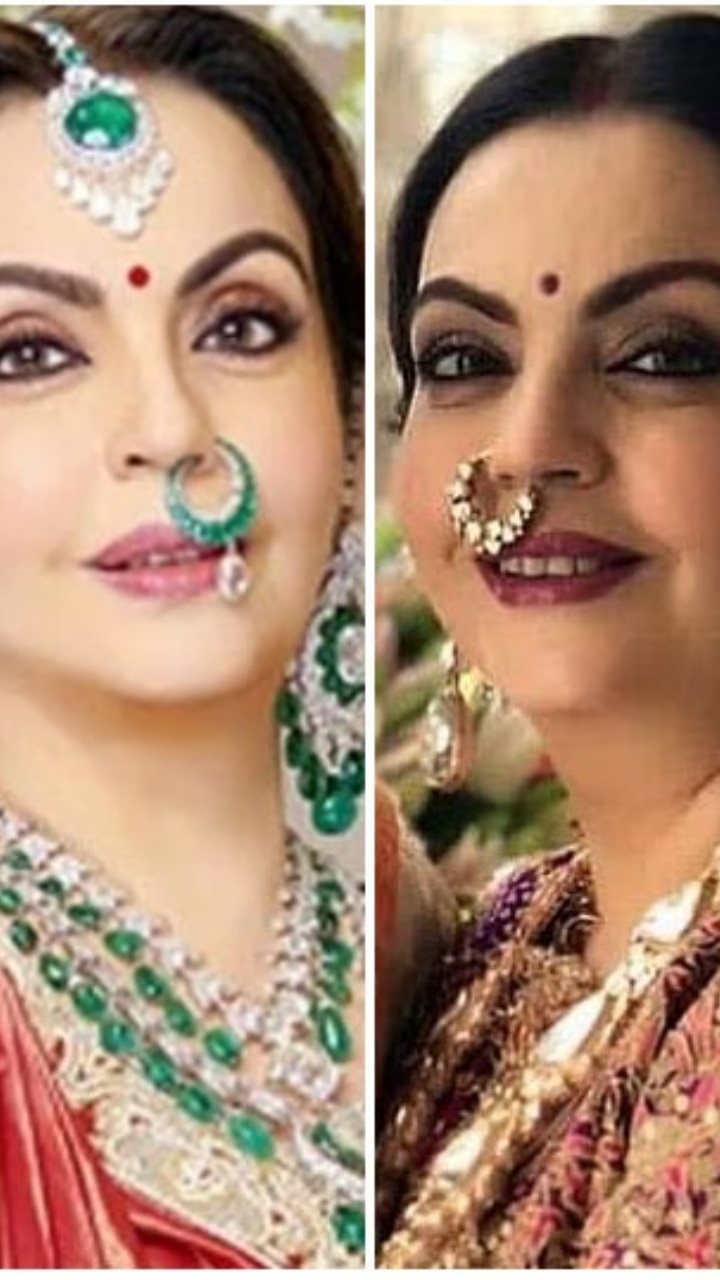 Nita Ambani's Diamond Nath Designs Give a Dramatic Look