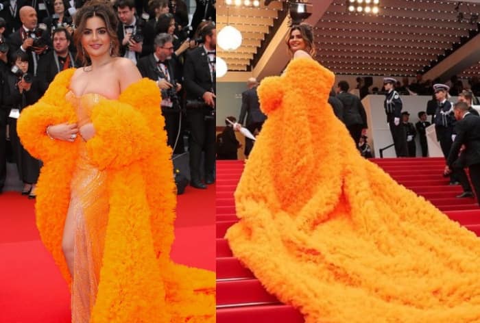 Cannes 2024: TMKOC Fame Deepti Sadhwani Makes Her Cannes Debut in An Orange Gown With 'Record-Breaking Longest Trail