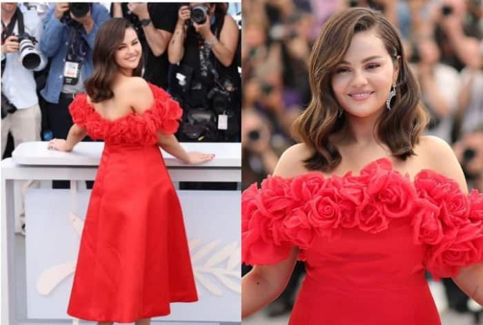 Cannes 2024: Selena Gomez Sprinkles Floral Elegance in Red Off-Shoulder Dress With Fabric Roses- See PICS