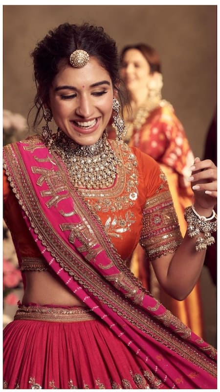 radhika merchant pink dress Bride-to-be Radhika Merchant stunned in a pink Ashi Studio gown for her pre-wedding festivities