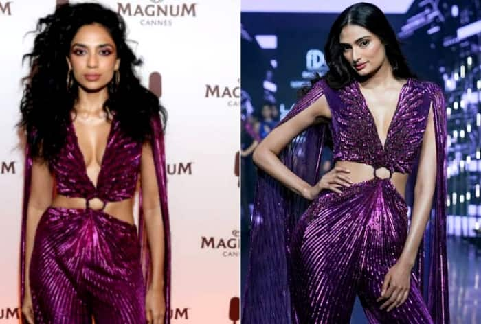 Cannes 2024: Sobhita Dhulipala Wears Blingy Purple Jumpsuit Previously Seen on Athiya Shetty During Ramp Walk – See Viral Pics