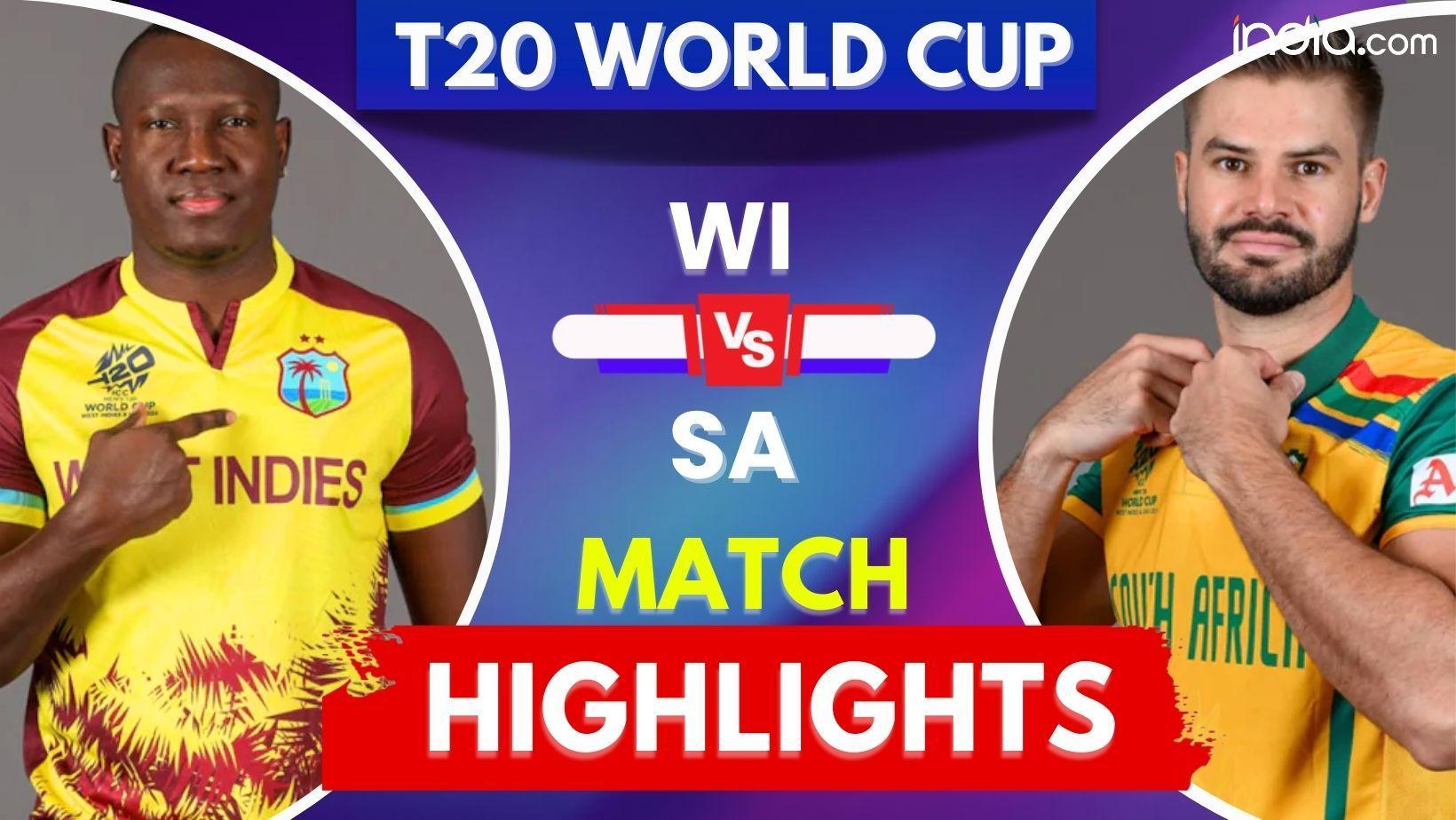 WI vs SA Highlights, T20 World Cup 2024 South Africa beat West Indies