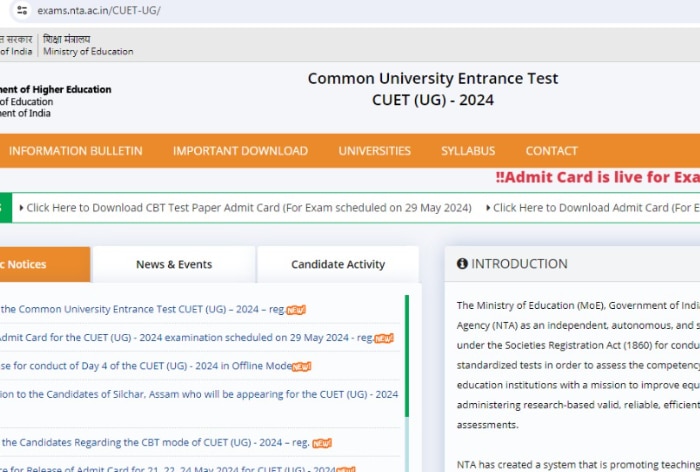 NTA CUET Candidates Response Sheet, Question Paper Soon at exams.nta.ac.in