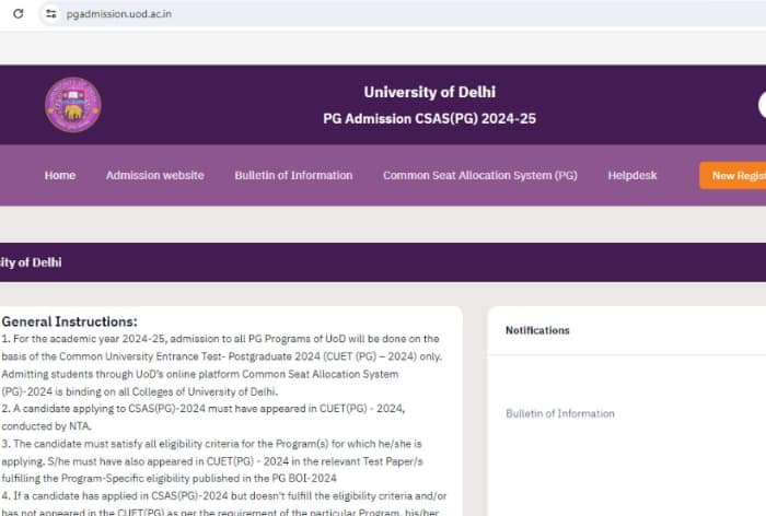 Delhi University PG CSAS Admission 2024-25: Registration Ends Today; How to Apply?