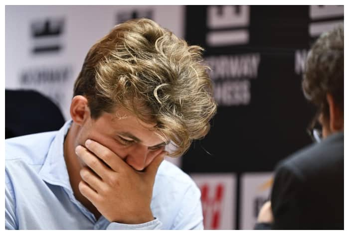 Magnus Carlsen in action at the Norway Chess Open 2024.