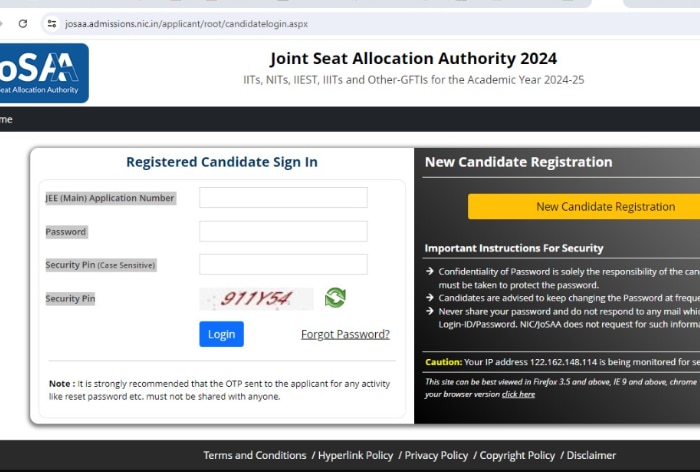 Round 1 Seat Allotment Result Today at josaa.nic.in