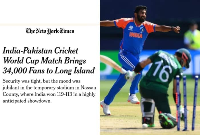 India vs Pakistan in USA, India vs Pakistan cricket in USA, IND vs PAK in USA, IND vs PAK cricket in USA, The New York Times, IND vs PAK in The New York Times, T20 World Cup in USA, USA in T20 World Cup, Cricket in USA,