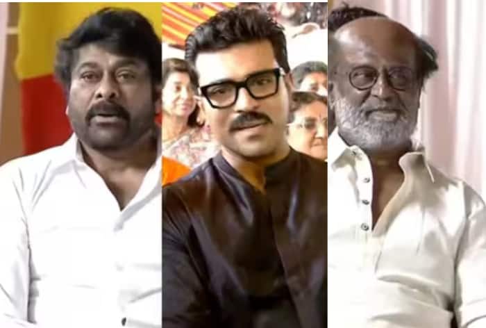 Chiranjeevi, Rajinikanth, Ram Charan, Konidela family attend Chandrababu Naidu, Pawan Kalyan's swearing-in ceremony, causing netizens to cheer - Watch