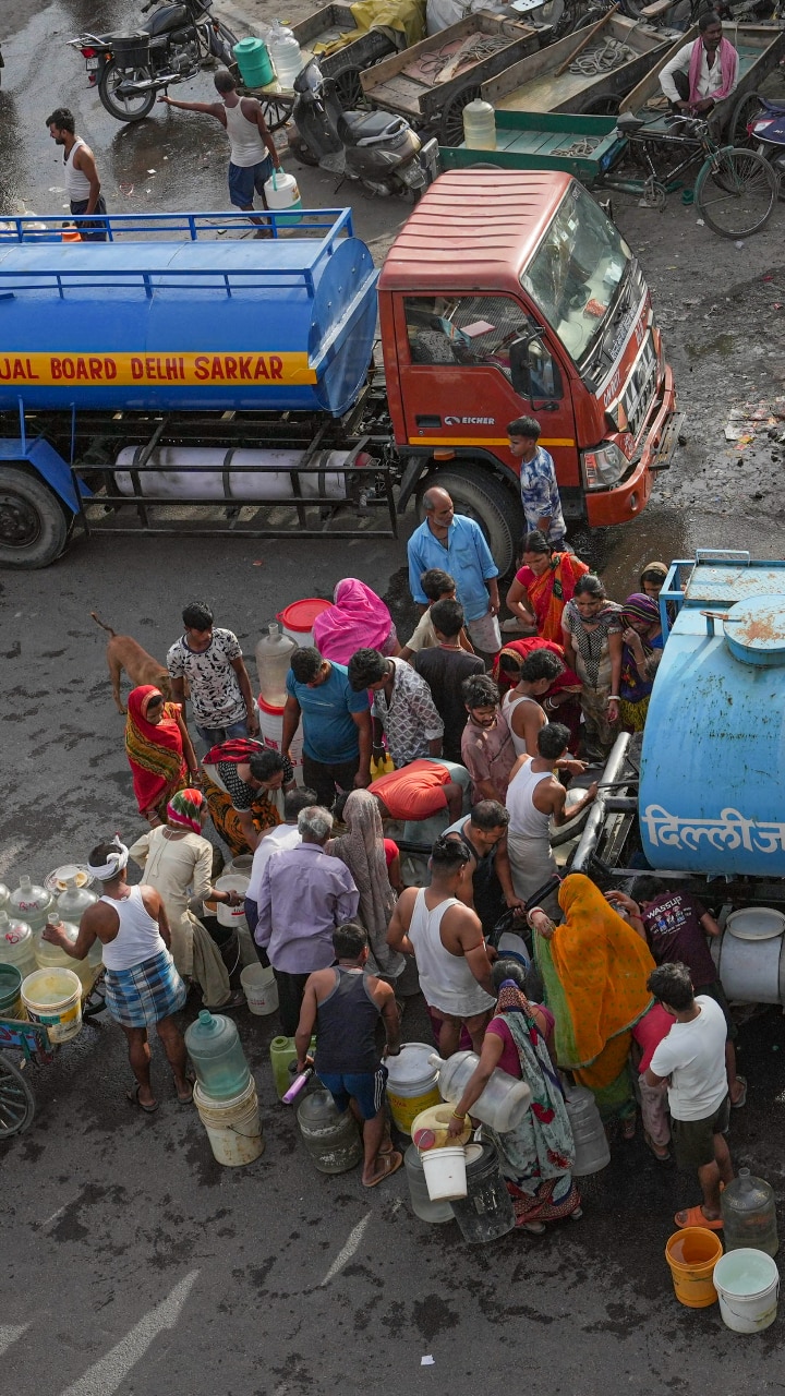 Pics: Delhi Water Crisis Amid Wastage, Overconsumption