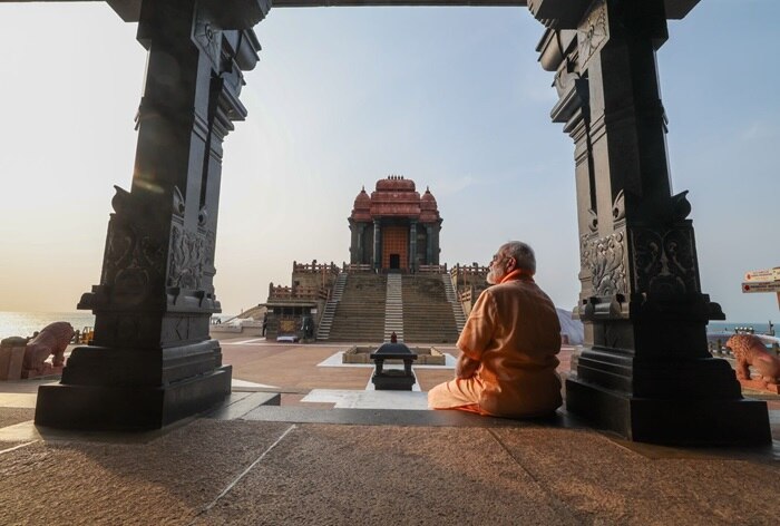 Ahead Of Exit Poll Results, Glimpse Of PM Modis Meditation Retreat At Vivekananda Rock Memorial: PICS