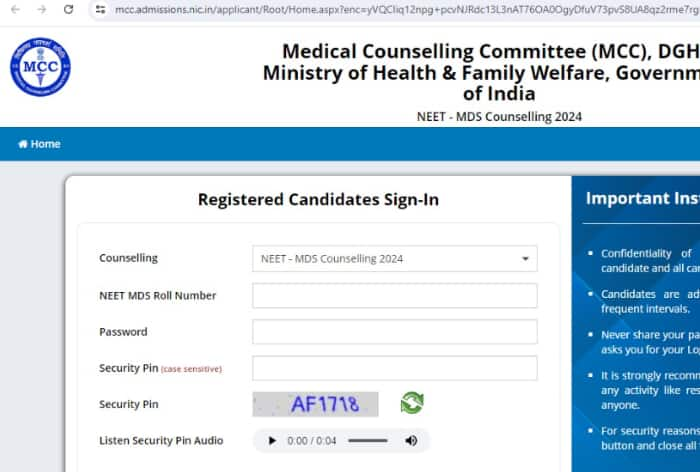 NEET MDS 2024 Counselling: Choice Filling to Open Tomorrow; Seat Allotment Result by July End