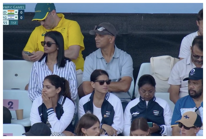 Paris Olympics 2024 Rahul Dravid In Attendance During India Vs Argentina Hockey Clash