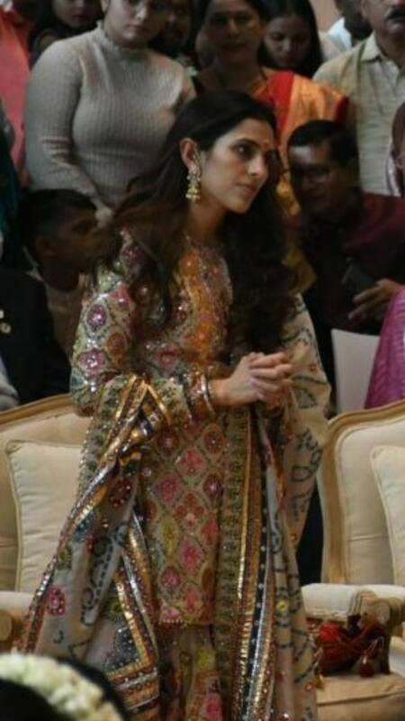 sachin and babi light blue dress Radhika Merchant's Sister-In-Law Shloka Mehta One-Ups Bride-To-Be's Sangeet  Look